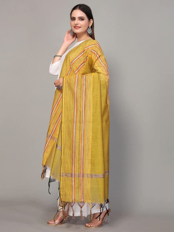 Satrani Women's  Woven Design Chanderi Dupatta