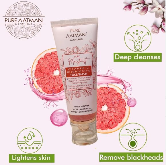 Pure Aatman Vitamin C Face Wash with Pink Grapefruit & Cucumber