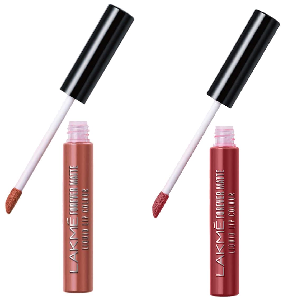 Lakmé Forever Matte Liquid Lip Color - 34 Brown Sheer & Lakmé Forever Matte Liquid Lip Colour Combo
