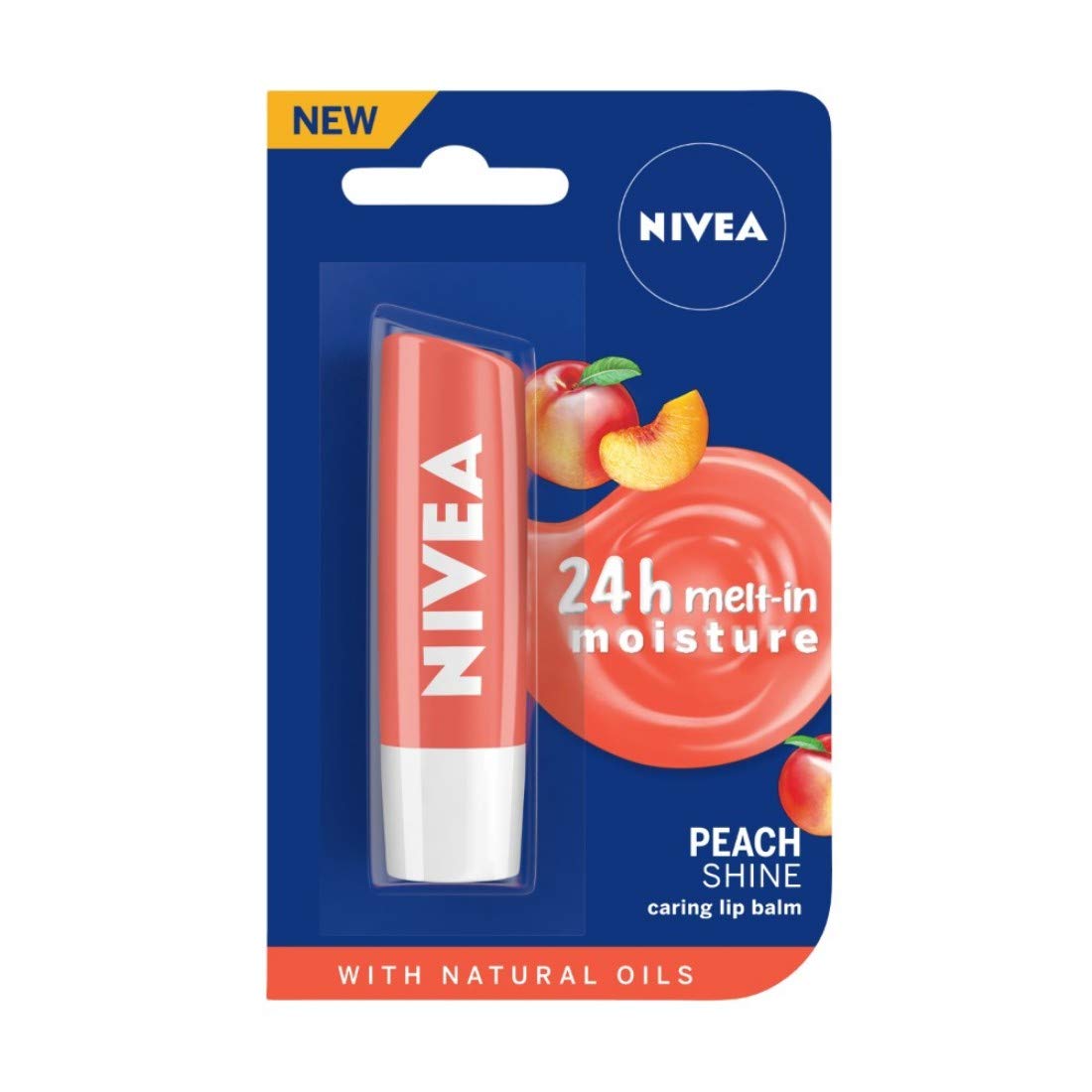 NIVEA Lip Balm, Pomegranate Shine, 4.8g and NIVEA Lip Balm, Fruity Peach Shine, 4.8g