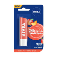 NIVEA Lip Balm, Pomegranate Shine, 4.8g and NIVEA Lip Balm, Fruity Peach Shine, 4.8g