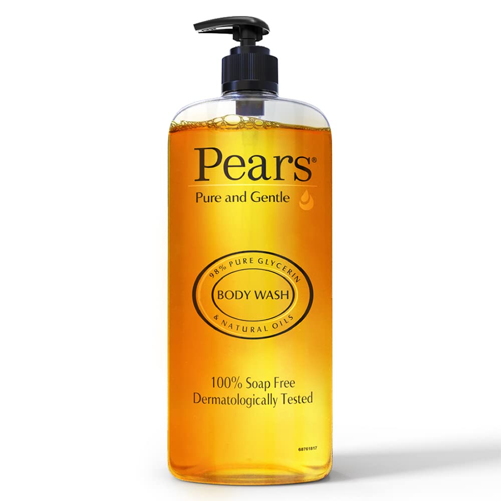 Pears Pure & Gentle Shower Gel SuperSaver XL Pump Bottle, 750 ml & Pears Naturale Brightening Pomegranate Bodywash, 250 ml