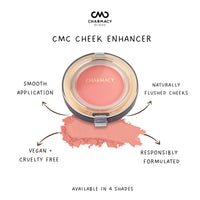 Charmacy Milano Cheek Enhancer (Pink 01) - 4 g, Light Weight, Blendable, Natural Look, Sunkissed Effect, Velvet Soft Pressed Powder, Smooth Application, Vegan, Cruelty -Free, Toxin-Free