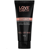 Love Earth Charcoal Peel Off Mask with Activated Charcoal and Neem Extracts For Acne, Pimples & Whiteheads removal 50g
