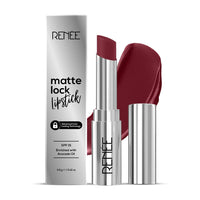 RENEE Matte Lock Lipstick- Folk, Moisturizing, Long Lasting & Weightless Formula, Intense Color Pay Off with Ultra-Matte Finish, Enriched with Avocado oil, Vitamin E, D & Beta-Carotene, 3.5 Gm