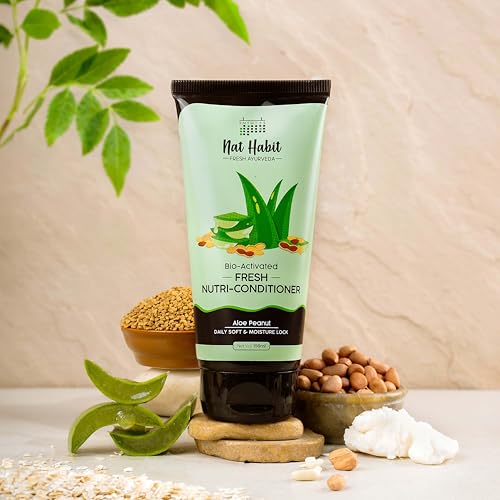 Nat Habit Aloe Peanut Shampoo and Conditioner, For Women & Men, Daily Soft & Moisture Lock Ultra Hair Smoothening Combo