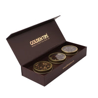 Golden Tips Luxury Tea Gift Pack, 3 Flavor Chai Sampler with Masala, Ginger & Kadak Chai, Exquisite Packaging for Festive Gifts, Weddings, Birthdays & Celebrations