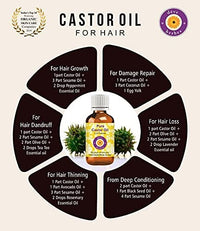 Deve Herbes Pure Castor Oil (Ricinus communis) with Glass Dropper Natural Therapeutic Grade Cold Pressed 50ml
