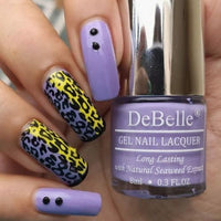 Debelle Gel Nail Polish Blueberry Crepe (Lavender Nail Paint)|Non Uv - Glossy Finish |Chip Resistant | Seaweed Enriched Formula| Long Lasting|Cruelty And Toxic Free| 8Ml