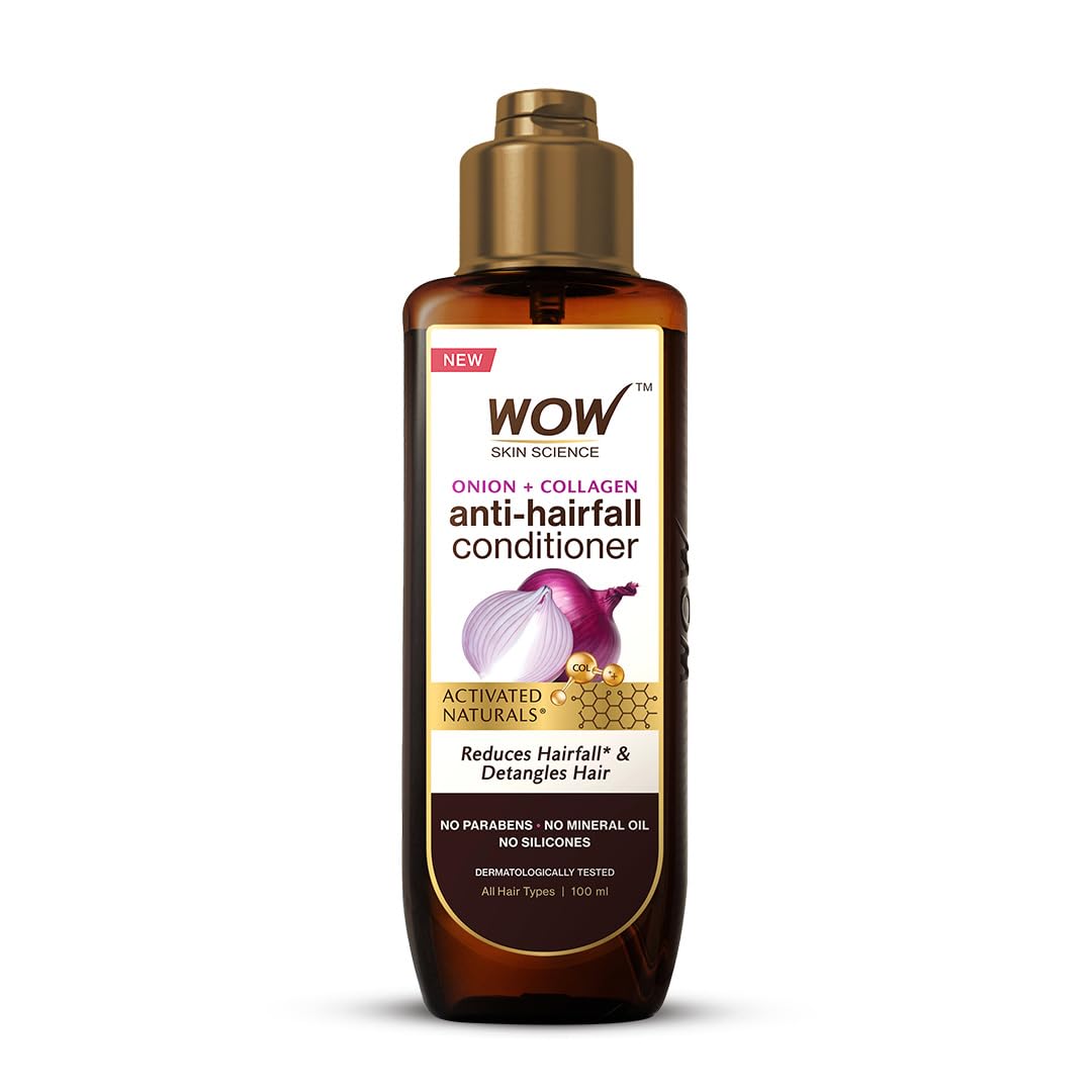 WOW Skin Science Onion Conditioner With Red Onion Seed Oil Extract, Black Seed Oil & Pro-Vitamin B5 - No Parabens, Mineral Oil, Silicones, Color & Peg - 100mL