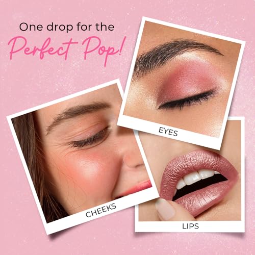 Just herbs Halo Glow Drop Blush Mango Butter + Rice Starch, Weightless Creamy Liquid Blush 10 ml (Gushing Grape)