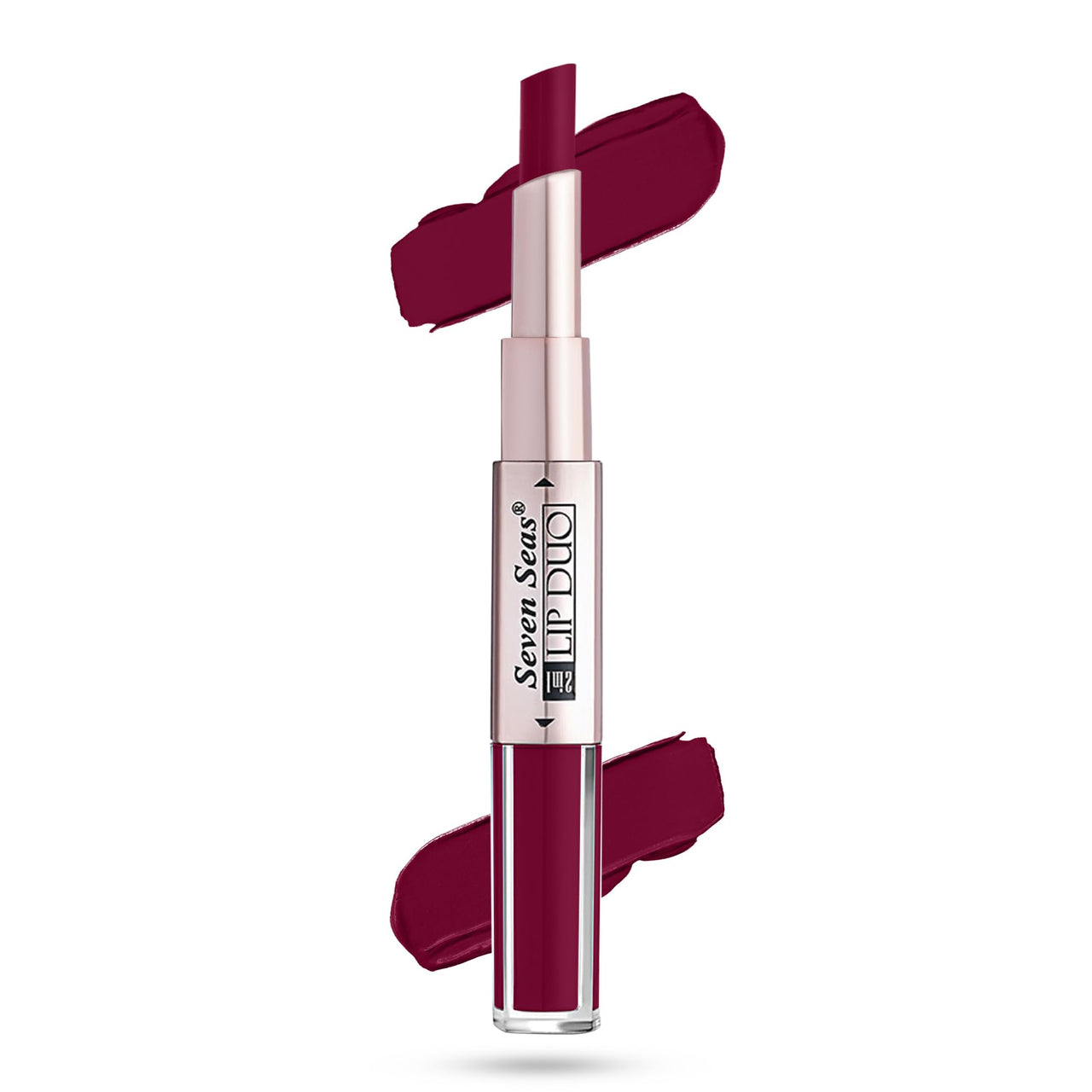 Seven Seas Lip Duo 2 In 1 Lipstick Matte Finish 2-in-1 Duo Liquid Lipstick with Matte Finish and Moisturizing Gloss (Tamoto Red 2, 7ML)