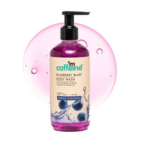 mCaffeine Blueberry Blast Body Wash with Fruity Fresh Blueberry Long Lasting Fragrance | Deep Cleansing & Detan for Soft & Smooth Skin | Shower Gel | For All Skin Types | For Men & Women - 300 ml