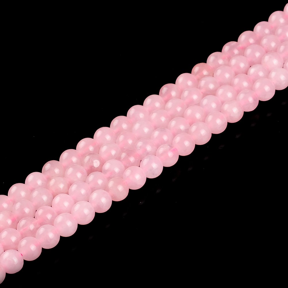 Natural Stone Beads 6mm Rose Quartz Gemstone Round Loose Beads Crystal Energy Stone Healing Power for Jewelry Making DIY,1 Strand 15"