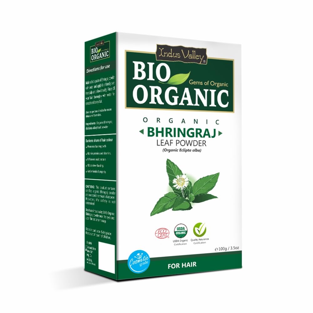 INDUS VALLEY Organic Bhringraj Powder | Eclipta Alba For Hair, 100G,Multi