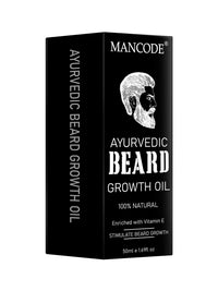Mancode Ayurvedic Beard & Hair Growth Oil, 50ml | Natural hair oil for Thicker & Longer Beard | Beard Oil for uneven, patchy & Fast Beard Growth | 100% Natural
