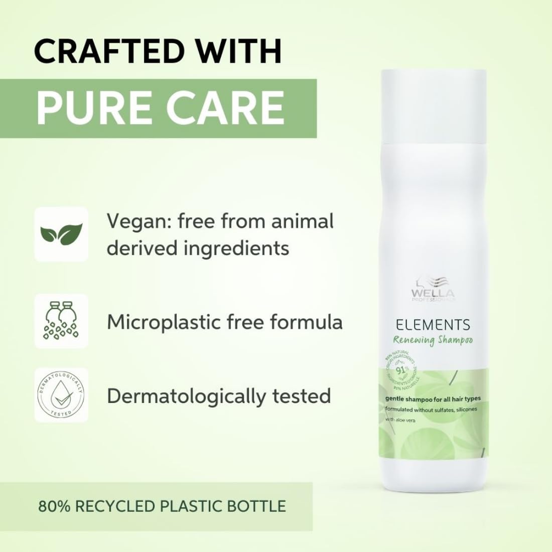Wella Professionals Elements Renewing Shampoo | Sulfate, Silicone & Paraben-Free | 250 ml | For Shiny, Frizz-Free Hair | With Aloe Vera, Vitamin E | Vegan & Cruelty-Free