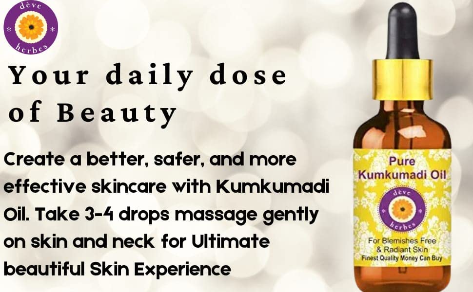 Deve Herbes Kumkumadi Face Oil (Tailam) | Traditionally Extracted | Pure | Saffron-Enriched | Non-Sticky | Lightweight | Ancient Ayurvedic Blend | For All Skin Types | Men & Women | 10ml