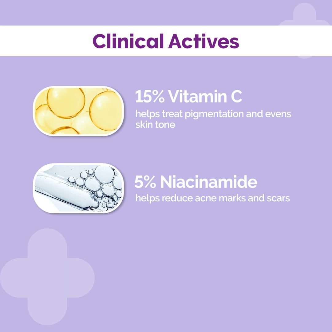 The Derma Co 15% Vitamin C Face Serum with 5% Niacinamide & Hyaluronic Acid|For Skin Radiance|Non Irritating & Non Sticky|Brightening Serum For Dull Skin|Reduces Dark Spots|Treats Pigmentation|30 ml