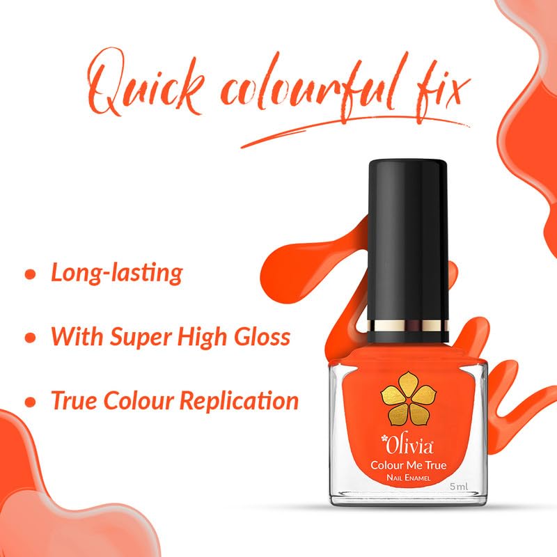 Olivia Nail Paint for Glossy Finish - 5ml (21 Tangelo)