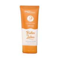 Earth Rhythm Coconut Milk Butter Body Lotion SPF 50 PA+++| Soothes Skin, Hydrates & UVA & UVB Sun Protection | for All Skin Type | Men & Women – 200ml