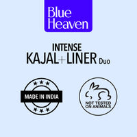 Blue Heaven Intense Duo Kajal + Eyeliner Stick, Black(0.55Ml+0.30Gm), Matte Finish