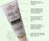 PURE AATMAN Tea Tree Cleansing Face Wash for Oily, Acne Prone, Dry & Combination Skin Fight Pimples & Control Excess Oil Gentle Exfoliating & Non-Drying Women & Men Moisturising Facial Wash- 100 ml