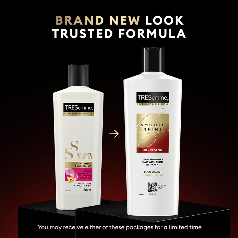 TRESemme Smooth Shine Conditioner 340ml With Vitamin H and Silk Protein | Salon-Smooth Silky Hair| Shiny and Smooth Hair | Intense Hydration