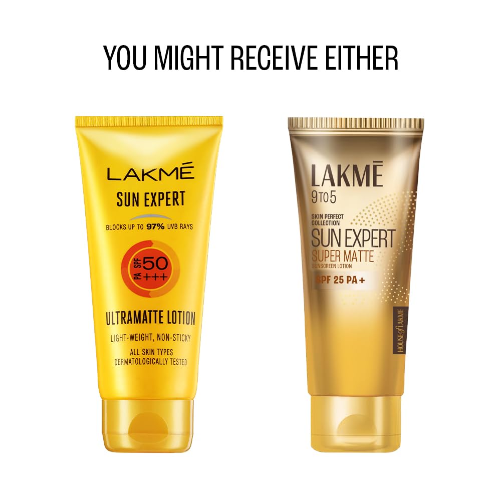 Lakmé Sun Expert Spf 25 Pa++ Super Matte Lotion Sunscreen, Lightweight, Non Sticky,100Ml - All Skin Type (Pack of 2)