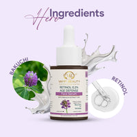 Vamp Beauty Anti-Aging Retinol Face Serum with Bakuchi Extract | Targets Wrinkles & Dark Spot | Improves Skin Firmness and Texture | For All Skin Types | 30ml