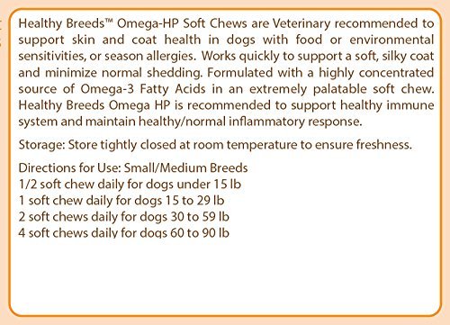 Healthy Breeds Chiweenie Omega HP Fatty Acid Skin and Coat Support Soft Chews 60 Count 60 Ct - Small/Medium Breeds