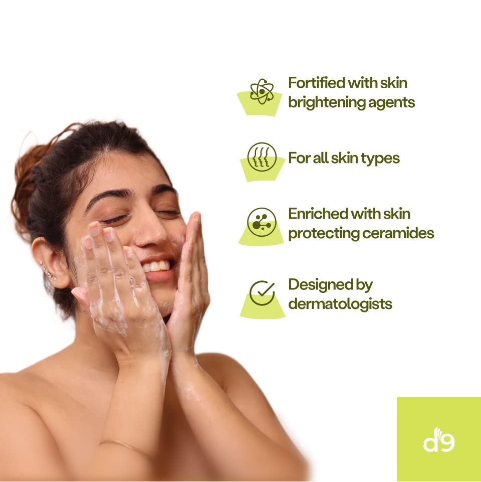 D9 Detox Facial Cleanser Face wash | All Skin Types | Purifies/Soothes/Refreshes With Ceramide & Niacinamide | Designed by Dermatologists | Men & Women | 75ml