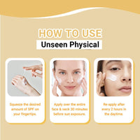 AVEIL All Skin Unseen Physical Sunscreen SPF 50 PA +++|50ml|UVA, UVB & Blue Light Protection|No White Cast|Water & Sweat Resistant|Hydrating Sunscreen|Prevents Fine Lines & Wrinkles|Pack of 1