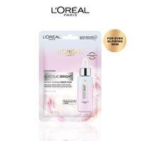 L'Oreal Paris Glycolic Bright Day Cream - 50ml + Brightening Serum 15ml + Glycolic Bright Glowing Serum Sheet Mask