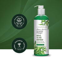 Aroma Magic Neem & Tea Tree Body Wash Pwrd by 5% Niacinamide | Removes harmful bacteria, protects with anti-microbial & antioxidant properties with neem oil, tea tree oil, Apple cider vinegar –250ml