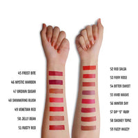 Charmacy Milano Soft Satin Matte Lipstick (Dip O' Ruby) - 3.8g, High Coverage, Single Stoke, Hydrating on Lips, Matte In Texture, Glides Smoothly, Vibrant Colors, Non Toxic, Vegan, Cruelty Free