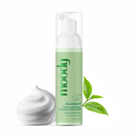 Moody Acnexpert Foaming Face Wash Cleanser for Oily, Acne Prone Skin with 2% Salicylic Acid & Green Tea | Alcohol & Sulphate Free Face Wash for Men & Women | Suitable for All Skin Type, 80ml