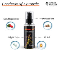 Forest Secrets Optimove Liniment Oil 100ml | Ideal for Back Pain, Muscle Pain, Joint Pain, Knee Pain | Ayurvedic Pain Relief Oil | Suitable for Sports & Gym related Injuries | Pack of 2