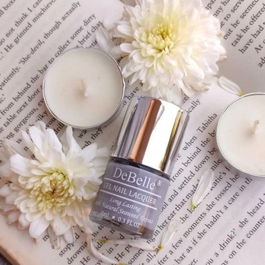 DeBelle Gel Grey Nail Polish-Grey (Sombre Grey) 8ml Enriched With Natural Seaweed Extract, Cruelty Free, Toxic Free (Glossy Finish).