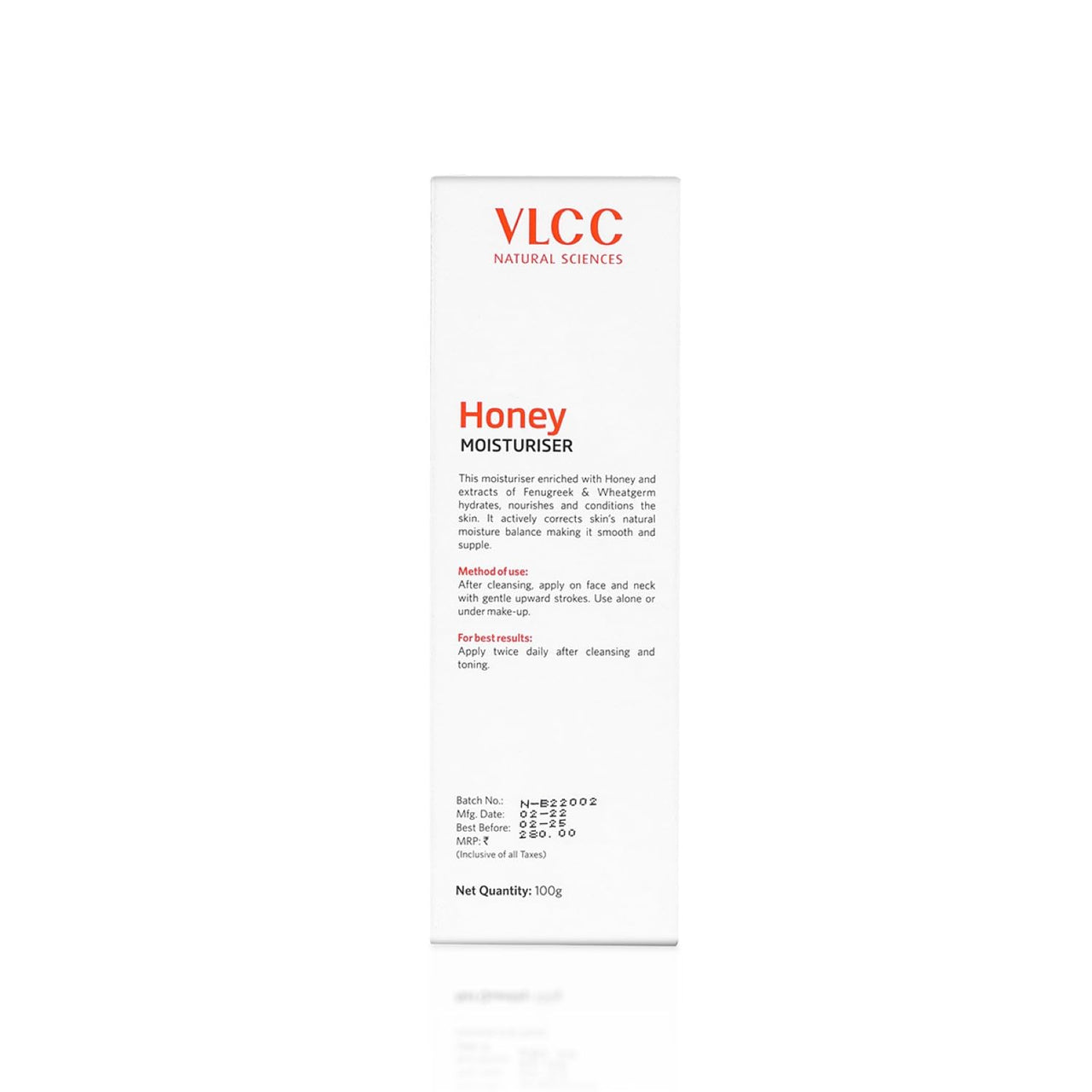 VLCC Honey Moisturiser - 100g - Non-Greasy, Deep Moisturization and Lightweight with Honey, Shea Butter, Fenugreek Extract & Wheat Germ Oil | Normal to Dry Skin