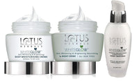 Lotus Herbals Whiteglow Skincare Set, Moisturising Cream 60g, Night Cream 60g, Serum 30ml