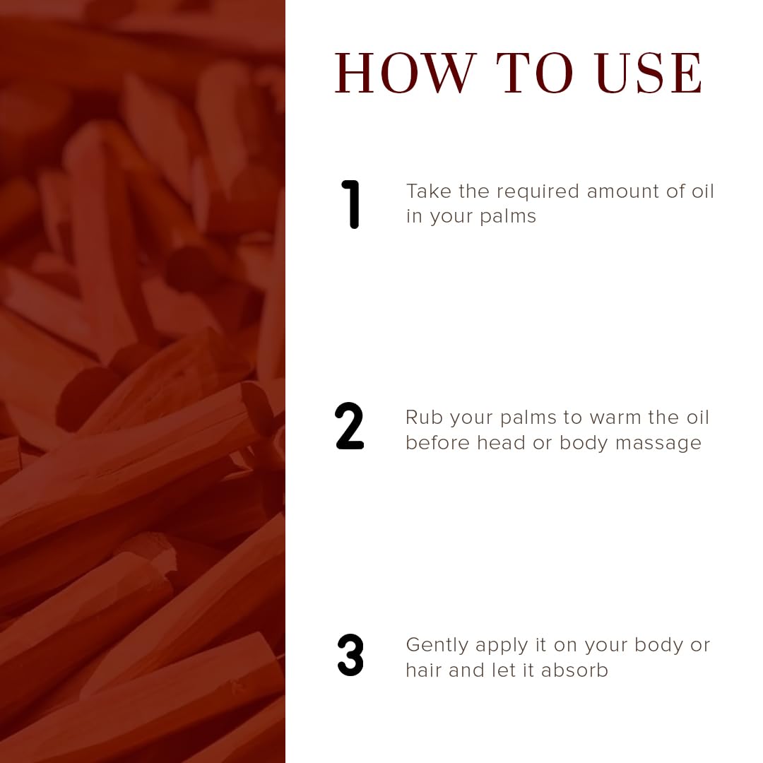 Khadi Natural Sandalwood Massage Oil |Stress relieving properties| Relaxes aches and pains|Aromatherapy| Suitable for All Skin Types| 210ml