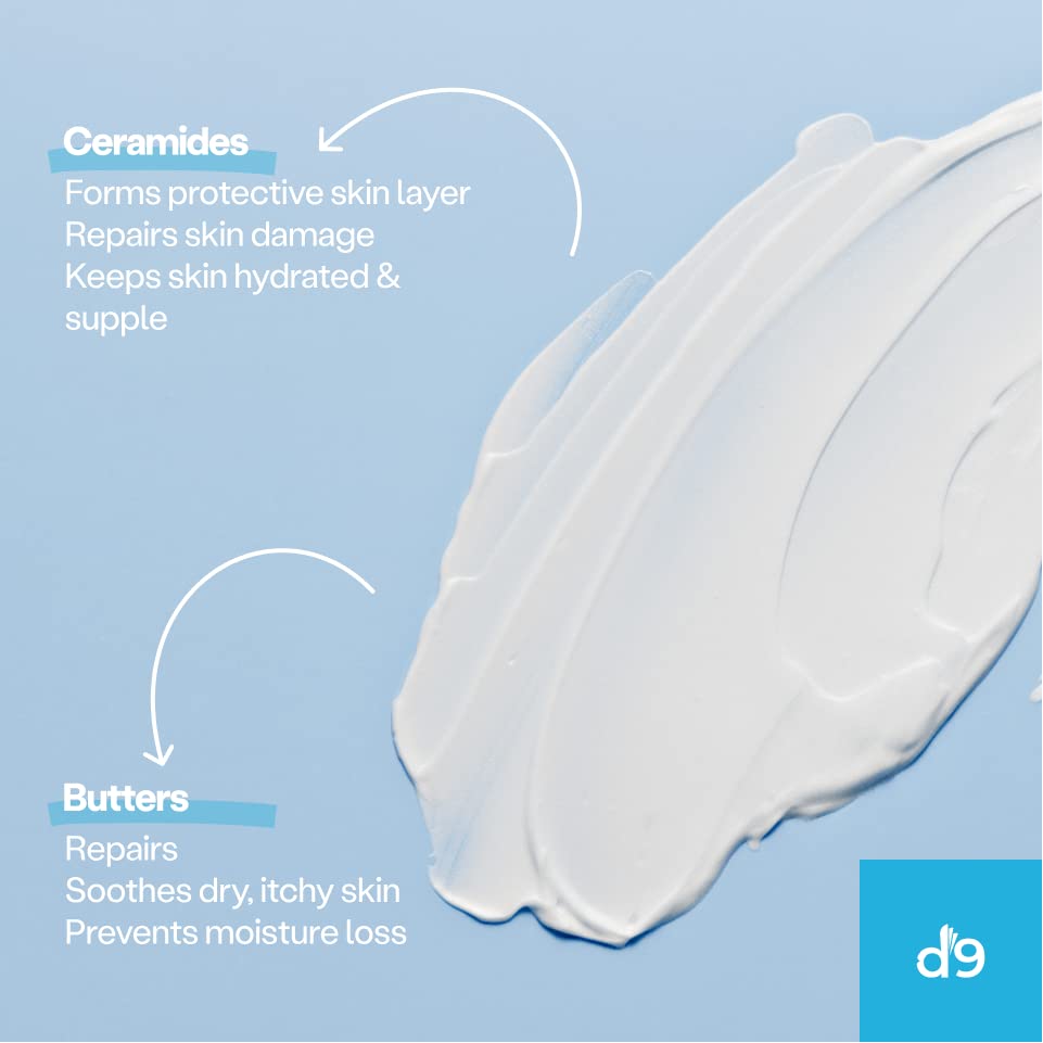D9 Daily Intense Moisturizing Cream|3 Essential Ceramides And Shea Butter|Moisture Balance, Smoothens Skin, Non-Greasy, Non-Comedogenic|Suitable for All Skin Types for Men and Women|Designed by Dermatologists-150ml