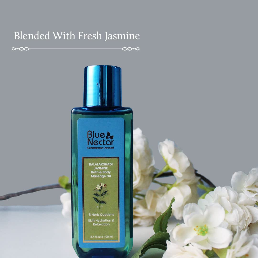 Blue Nectar Body Oil for Women & Men | Bath & Body Massage Oil with Ashwagandha & Natural Jasmine Oil (30 ml)