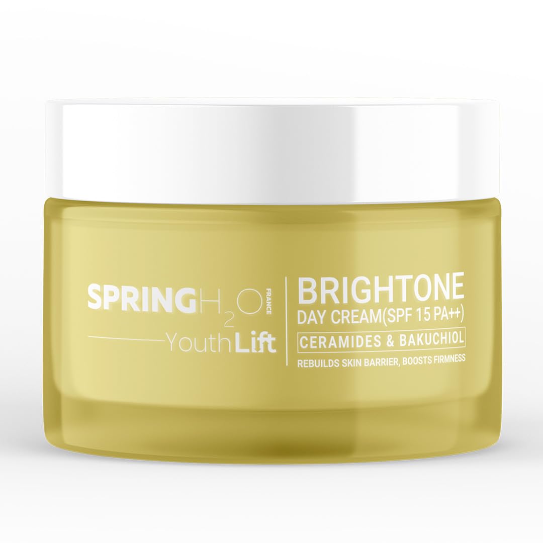 Spring H2O Brightone Day Cream (SPF 15 PA++) | Daily Hydrating & Nourishing Moisturizer for Glowing Skin | Lightweight, Non-Greasy Formula | For All Skin Types – 50ml