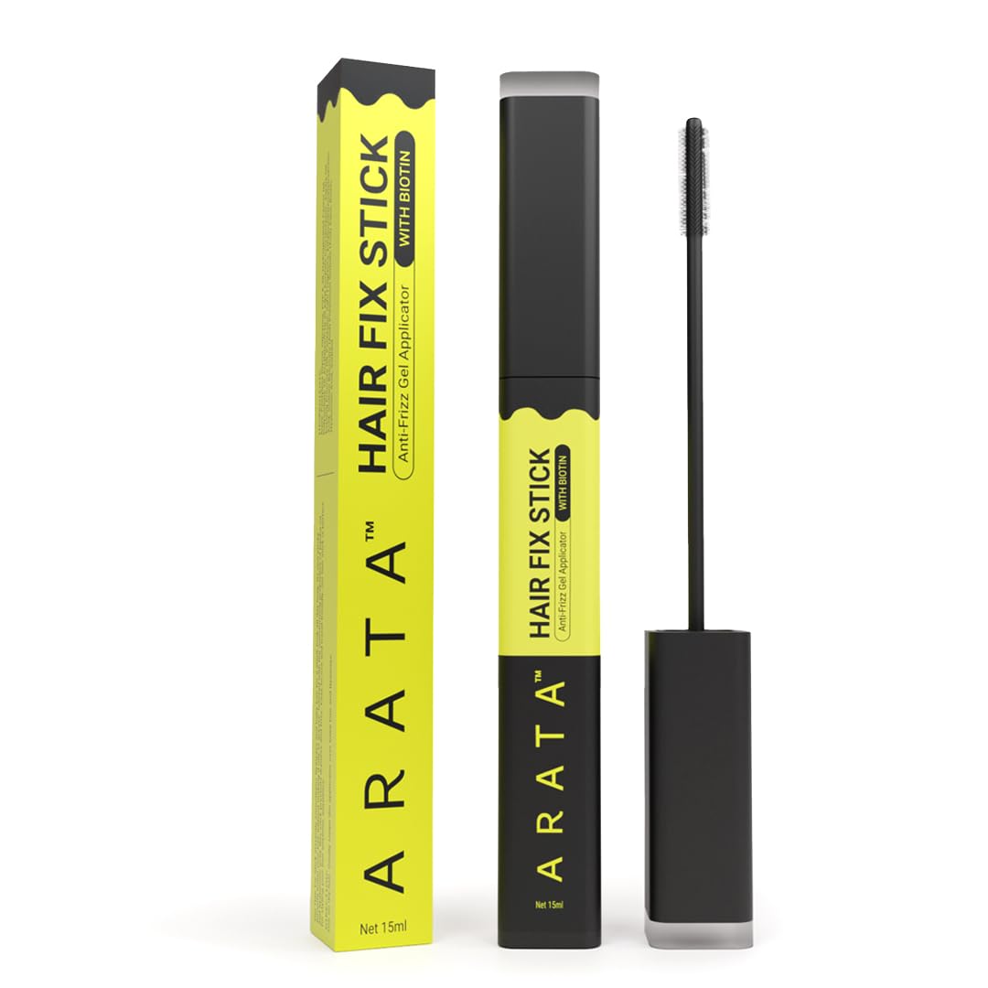 Arata Gel Based Hair Fix Stick for All Hair Types - 15ml | Baby Hair Fixer for Women | Hair Stick for Frizzy Hair | Infused With Biotin & Hyaluronic Acid | Easy To Carry, Non-Greasy, No White Cast