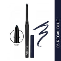 Flicka Wild & Kind Twist Kajal Pen 05 Regal Blue Waterproof & Long Lasting 0.30gm Shimmery Affair Lip Gloss 6 Gin Baby Pink 5ml