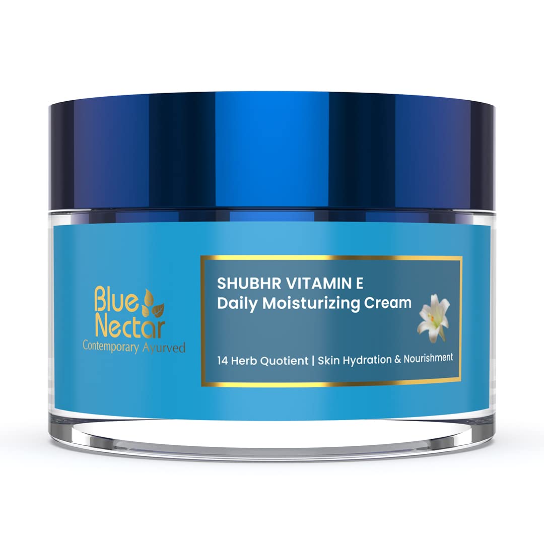 Blue Nectar Anti Aging Cream for Women for Wrinkles & Fine Lines with Plant Based Vitamin C & Vitamin E (14 Herbs, 50g)
