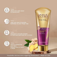 Lotus Herbals YouthRx Anti Ageing Transforming Cream_50g + Night Cream_50g + Foaming Gel_100g + Face Exfoliator_100g + Face Serum_30ml (Set Of 5)