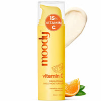 Moody Vitamin C Face Cream Serum Moisturizer For Glowing Skin with Niacinamide & Alpha Arbutin | Fades Pigmentation & Dark Spots, Reduces Skin Dullness | Oil Free & Lightweight | For All Skin Types | 50ml